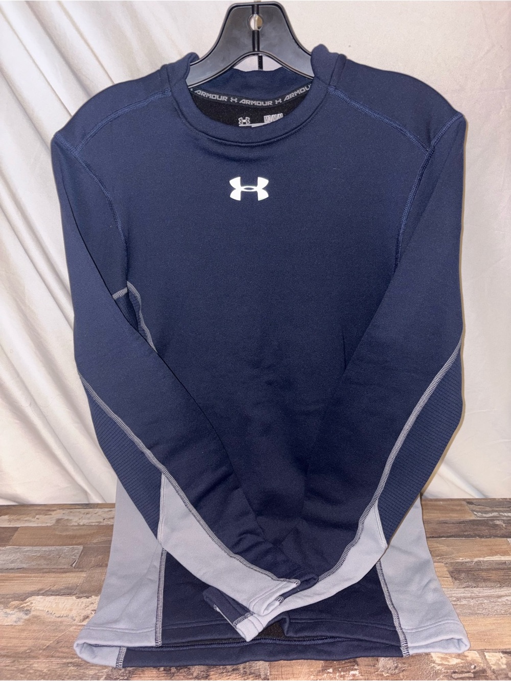 Under Armour Navy and Gray Men’s Long Sleeve Compression Performance Top